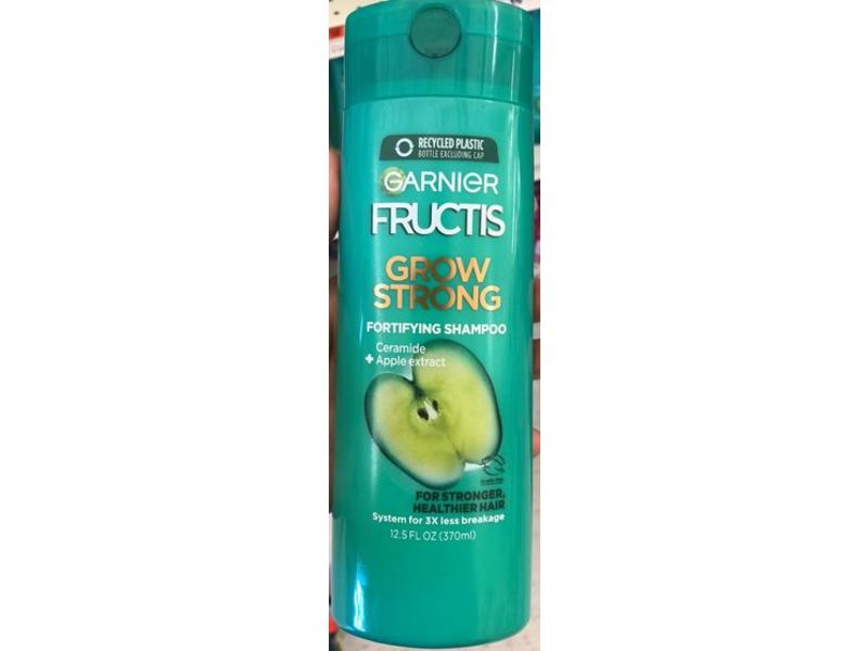 Garnier Fructis Grow Strong Fortifying Shampoo, Ceramide + Apple Extract, 12.5 fl oz/370 mL