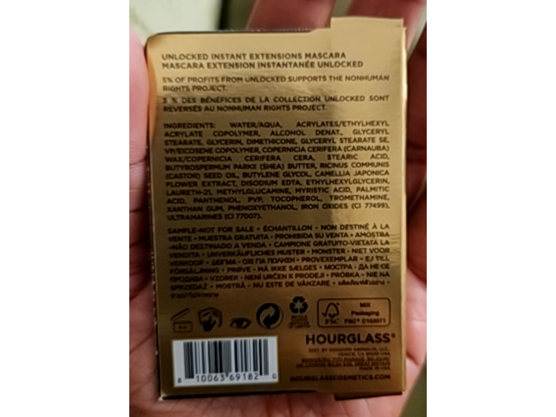 Hourglass Unlocked Instant Extensions Mascara, Ultra Black, 0.09 oz/2.9 g