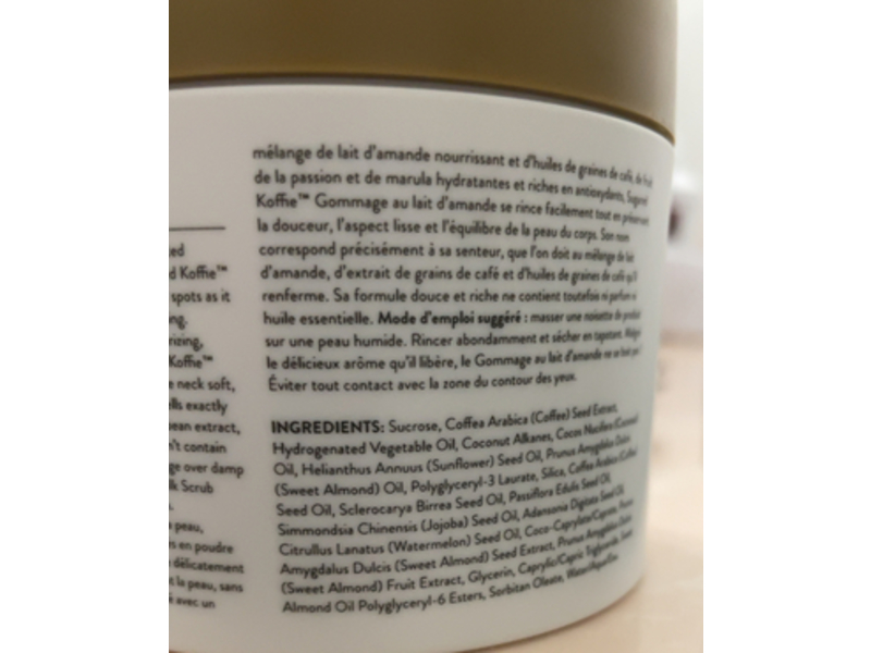 Drunk Elephant Sugared Koffie Almond Milk Scrub, Coffee Seed Oil Sugar, 9 fl oz/270 mL