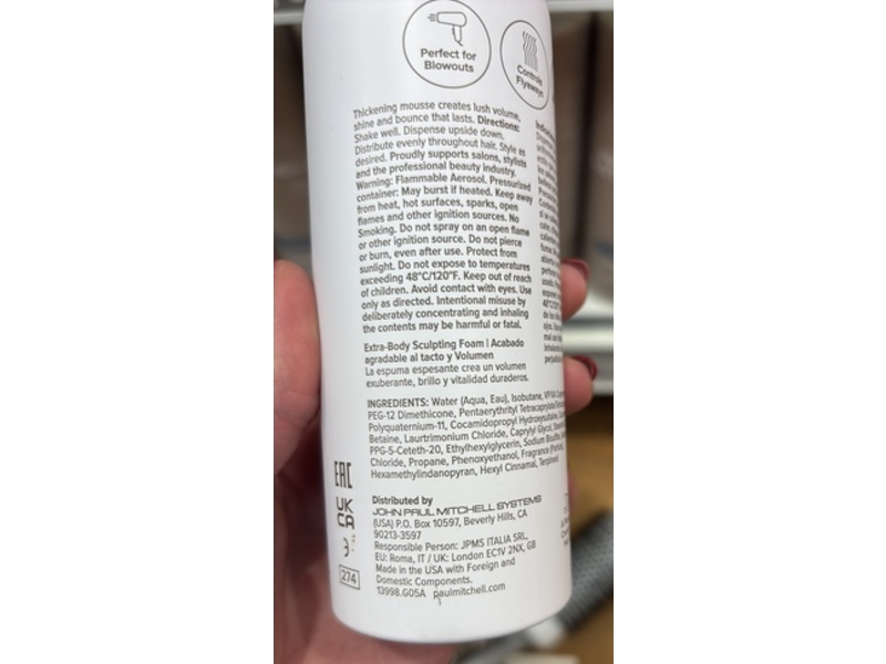 Paul Mitchell Extra-Body Sulpting Foam, Volume, 6.7 oz/200 mL