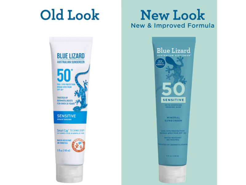 Blue Lizard Mineral Sunscreen, SPF 50+ Organic Aloe, 5 oz/148 mL