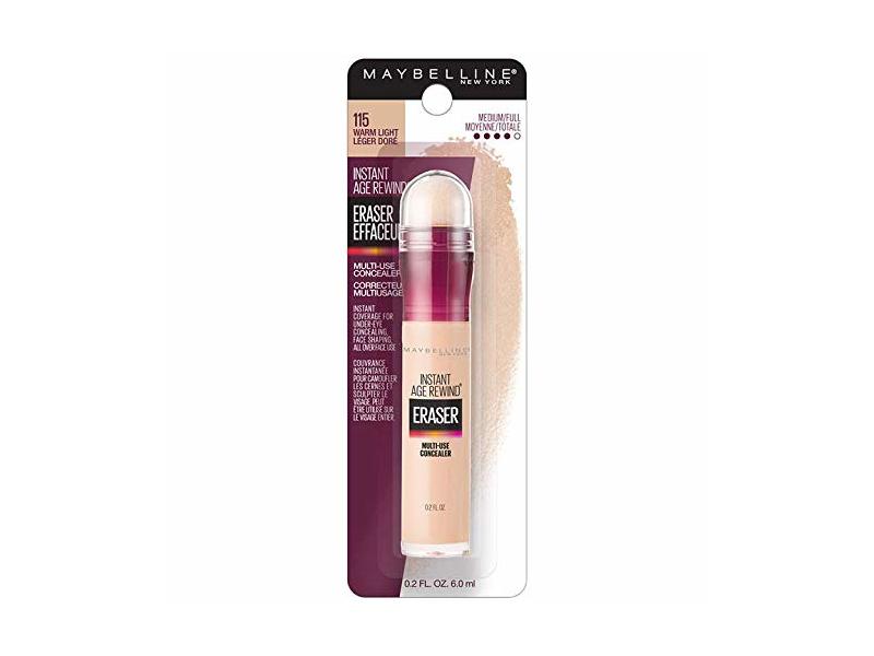 Maybelline Instant Age Rewind Eraser Concealer, Warm Light, 0.2 fl oz/6 mL