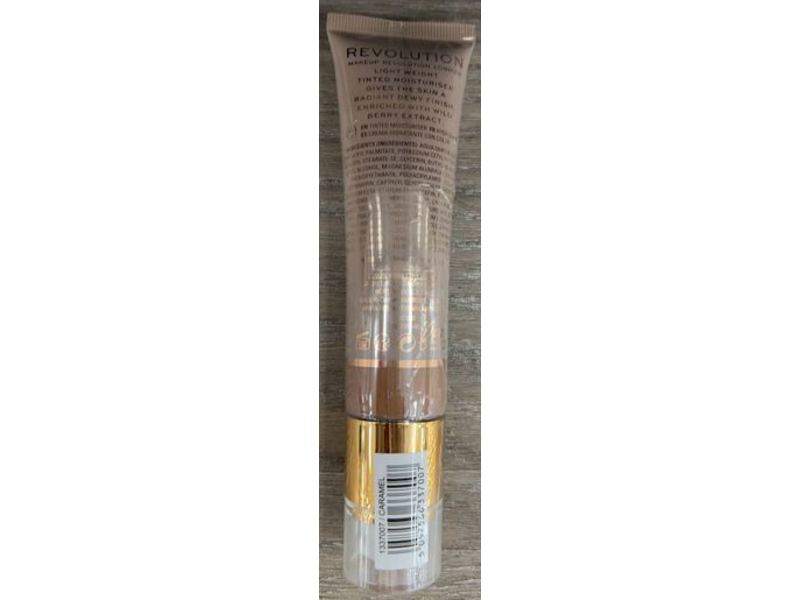 Revolution Makeup Super Dewy Tinted Moisturizer, Caramel, 1.85 fl oz/55 mL