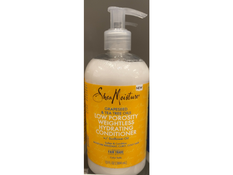 SheaMoisture Low Porosity Weightless Hydrating Conditioner, Grapeseed & Tea Tree Oils, 13 fl oz/384 mL