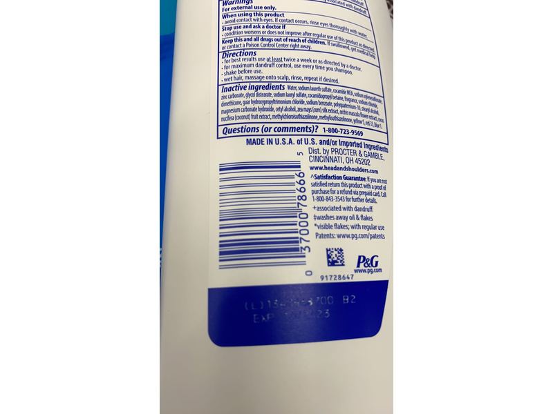 Head & Shoulders 2 In 1 Shampoo + Conditioner, Coconut, 13.5 fl oz/400 ml
