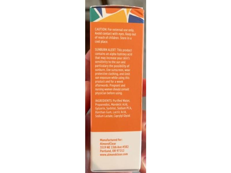 Almond Clear Face & Body Clearing Serum, Mandelic Acid, 1 fl oz/30 mL