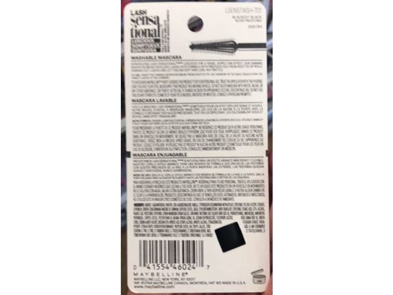 Maybelline New York Lash Sensational Luscious Washable Mascara, 701 Blackest Black, 0.32 fl oz/9.5 mL