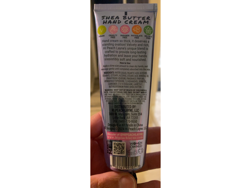 Hi Peach Layne Shea Butter Hand Cream, Apple-Y Ever After Fruity & Vanilla, 3 oz/85 g