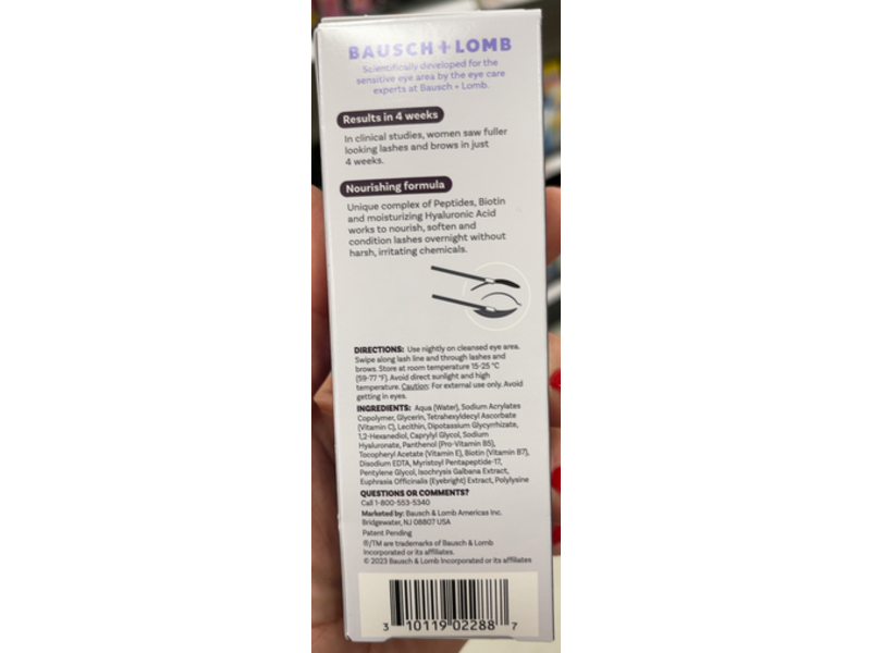 Bausch & Lomb Lumify Eye Illuminations Nourishing Lash & Brow Serum, 0.12 fl oz/3.8 mL