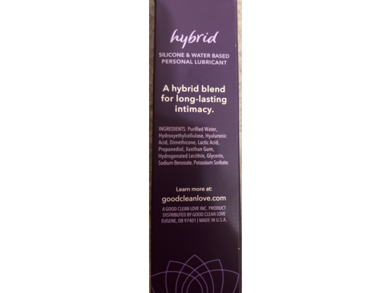 Good Clean Love Personal Lubricant, Hybrid, 1.69 fl oz/50 mL