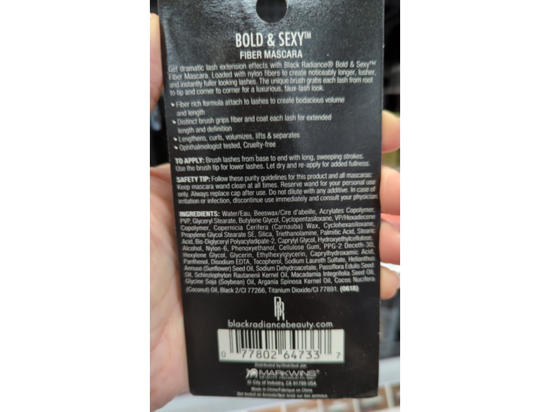 Black Radiance Bold & Sexy Fiber Mascara, Black, 0.17 fl oz/5 mL