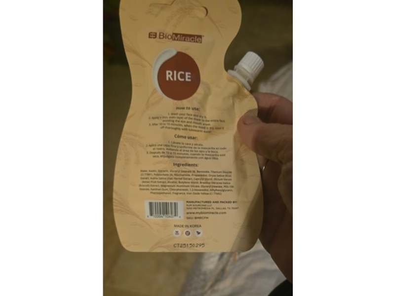 Bio Miracle Clay Face Mask, Rice, 1.23 oz/35 g