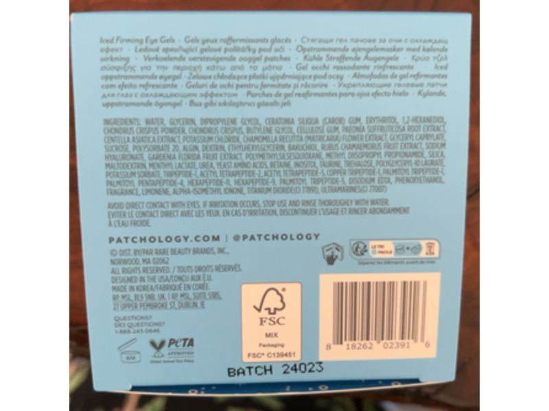 Patchology Serve Chilled On Ice Firming Eye Gels, 15 Pairs
