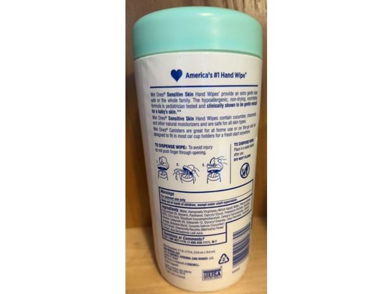 Wet Ones Sensitive Skin Hand Wipes, Fragrance Free, 40 Count, Pack Of 6