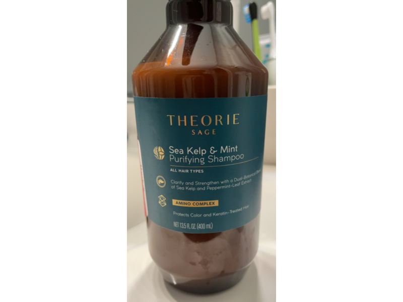 Theorie Sage Purifying Shampoo, Sea Kelp & Mint, 13.5 fl oz/400 mL