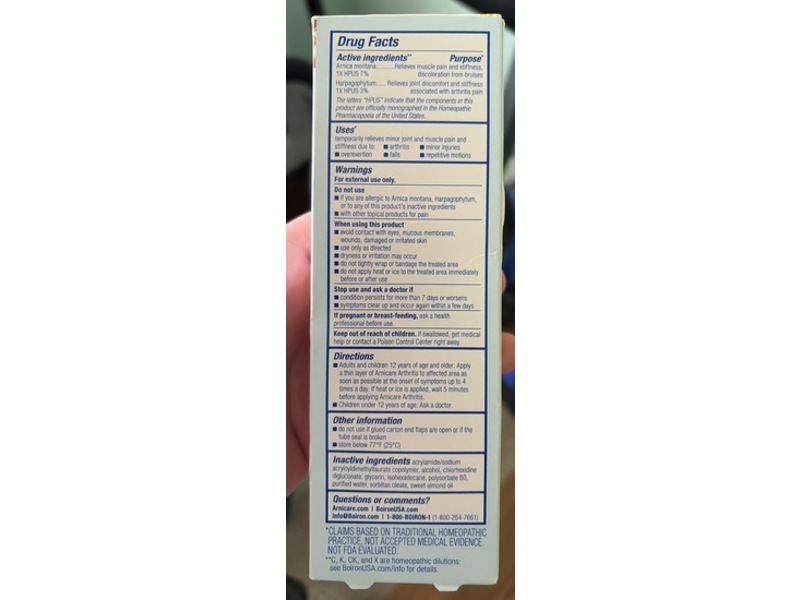 Boiron Arnicare Arthritis Cream, 4.2 oz/120 g