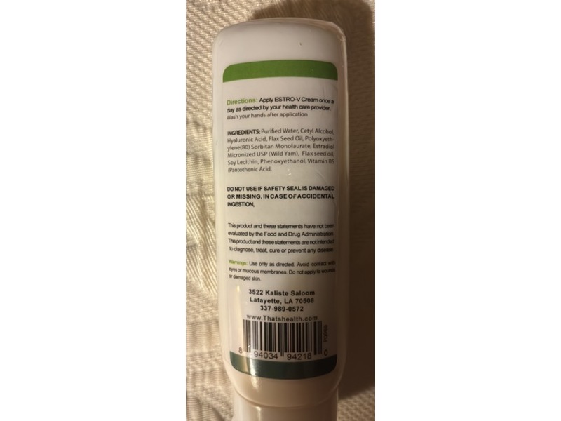 That's Health Estro-V Estrogen Cream, 3 oz/85.5 g