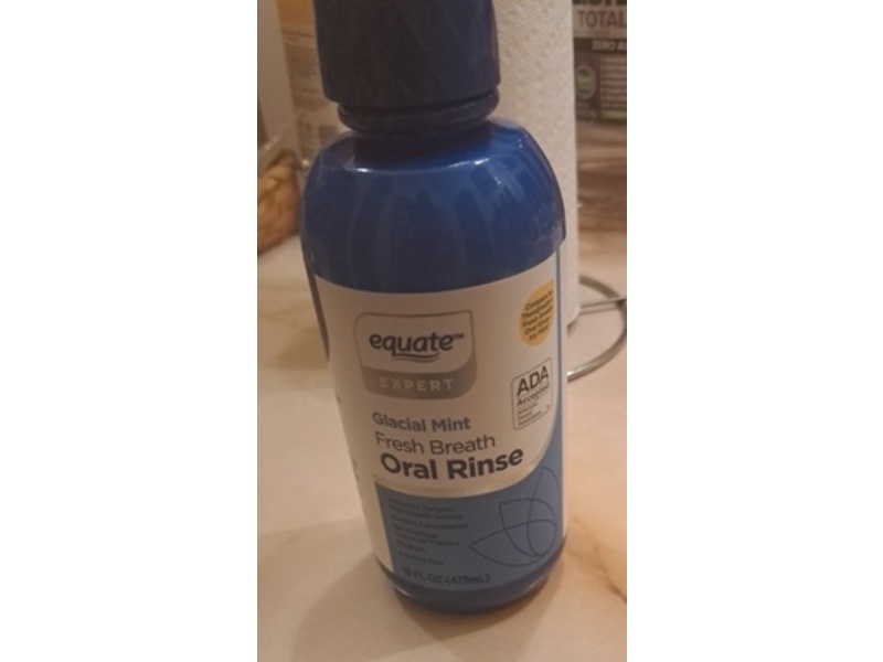 Equate Fresh Breath Oral Rinse, Glacial Mint, 16 fl oz/473 mL