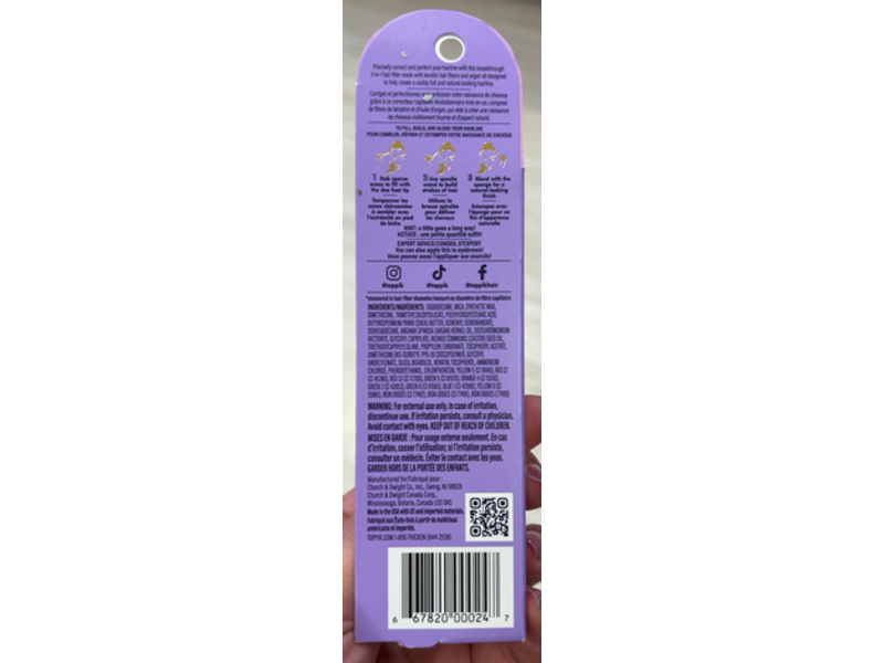 Toppik Fill Me In Hairline Filler Color Touch - Up System, 0.176 oz/5 g, Medium Brown, 0.176 oz/5 g