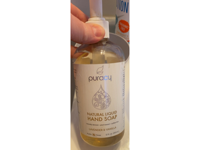 Puracy Natural Liquid Hand Soap, Lavender & Vanilla, 12 fl oz/355 mL
