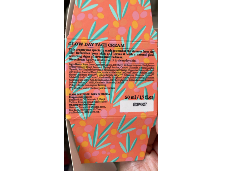 Natura Siberica C-Berrica Glow Day Face Cream, SPF 20, 1.7 fl oz/50 mL