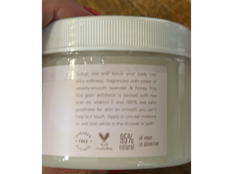 Farmhouse Fresh Honey Lavender Fine Sea Salt Scrub, 13.6 oz/385 g