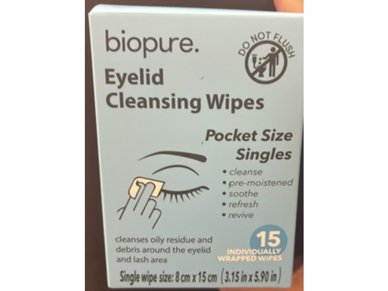 BioPure Eyelid Cleansing Wipes, 15 Count