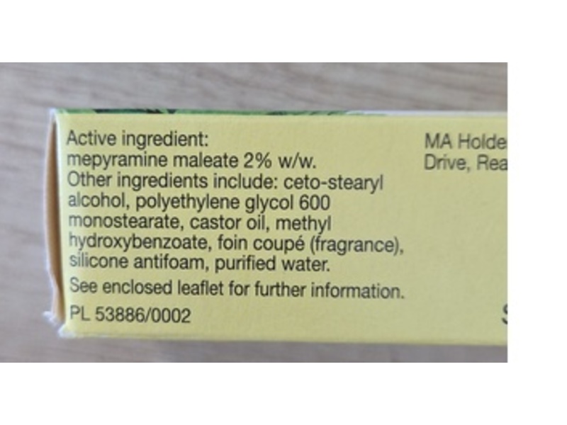 Anthisan (Mepyramine Maleate 2% w/w) Cream, 25 g