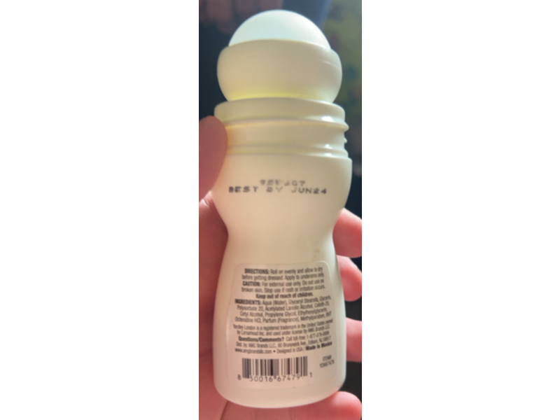 Yardley London Roll-On Deodorant, Fresh Oatmeal & Almond, 1.7 oz/50 mL