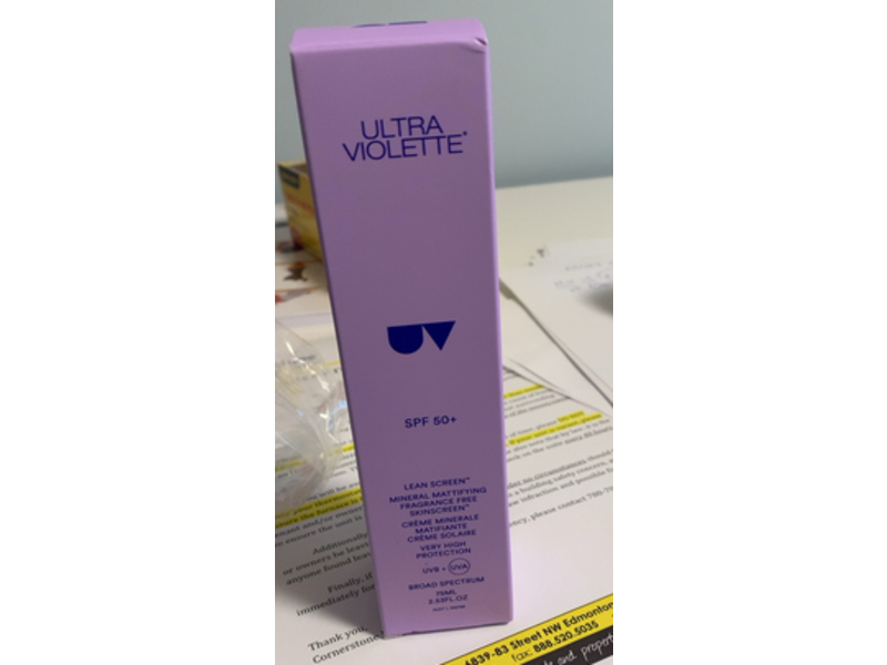 Ultra Violette Lean Screen Mineral Mattifying Skinscreen, SPF 50+, 2.53 fl oz/75 mL