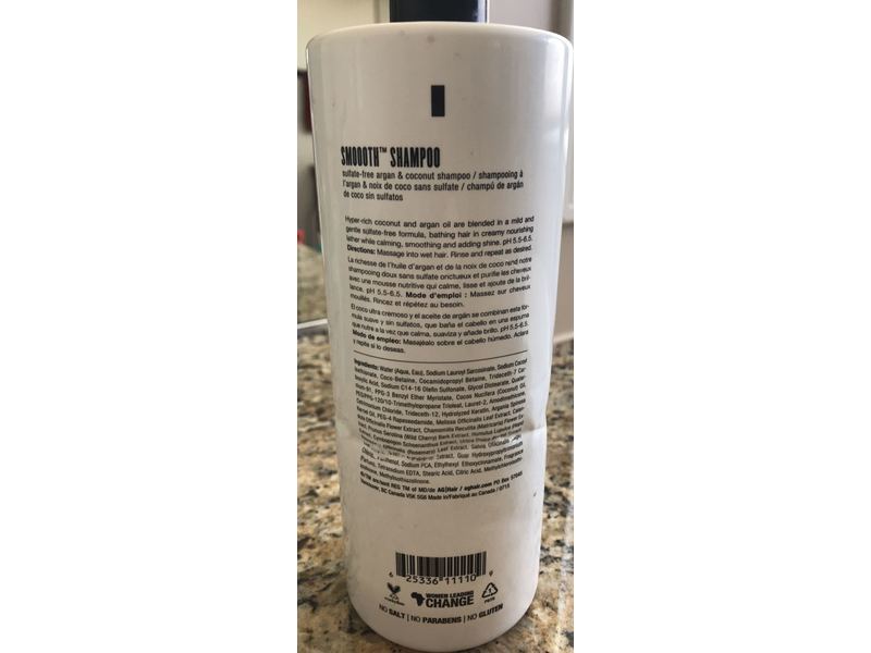 AG Hair Smooth Shampoo, Argan & Coconut, 33.8 oz/1 L