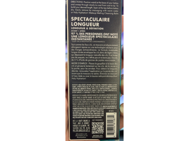 e.l.f Lash Xtndr Length & Definition Mascara, Soft Black, 0.25 oz/7 g