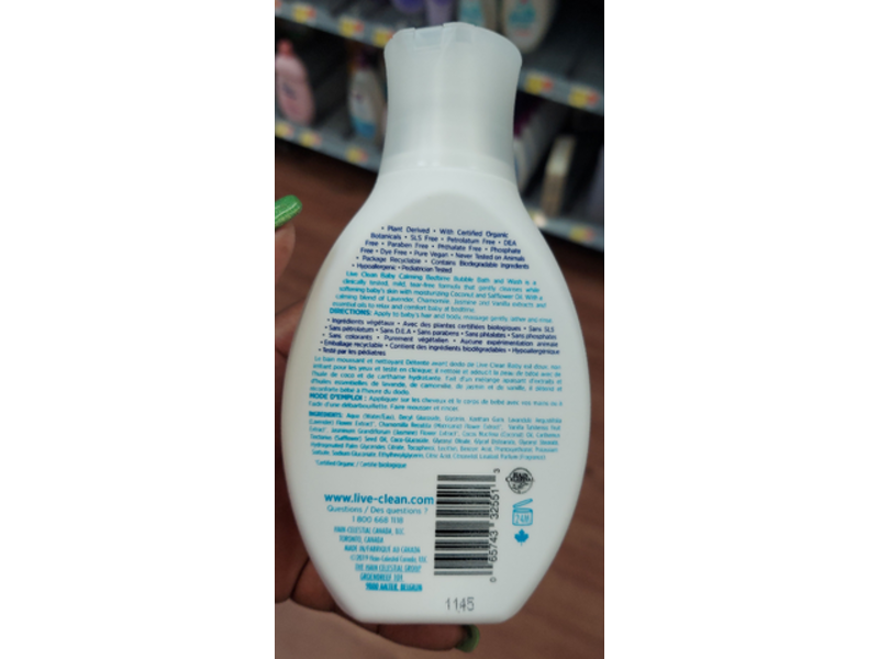 Live Clean Baby Bubble Bath & Wash, Calming Bedtime, 10 fl oz/300 mL, Pack Of 2