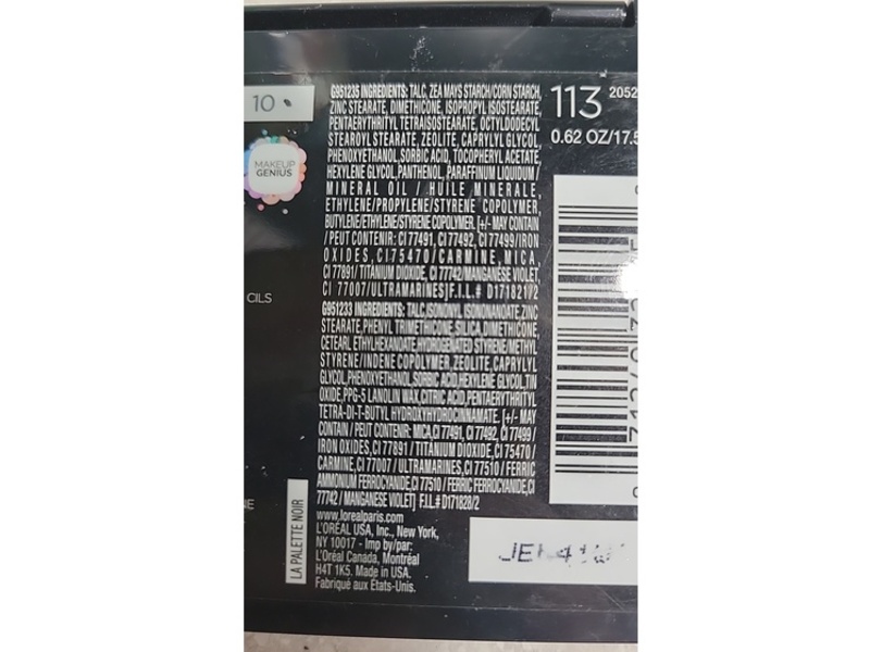 L'Oreal Paris La Palette Eyeshadow Palette, 113 Noir, 0.62 oz/17.5 g