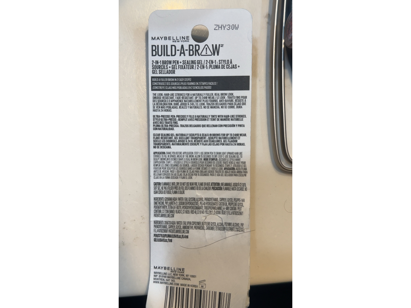 Maybelline Build-A-Brow 2-in-1 Eyebrow Pen & Sealing Eyebrow Gel, 259 Ash Brown