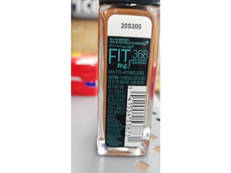 Maybelline New York Fit Me Matte + Poreless Foundation, 368 Deep Golden, 1 fl oz/30 mL