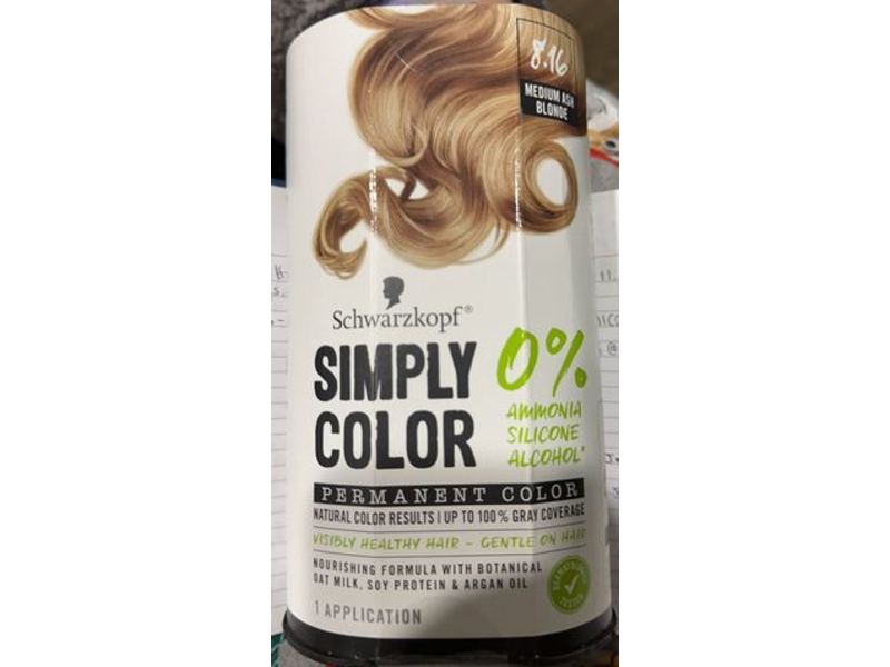 Schwarzkopf Simply Color, 8.16 Medium Blond, 1 Application
