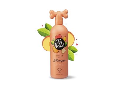 Pet Head Quick Fix 2 in 1 Dog Shampoo, Peach Scent, 16 fl oz/476 mL