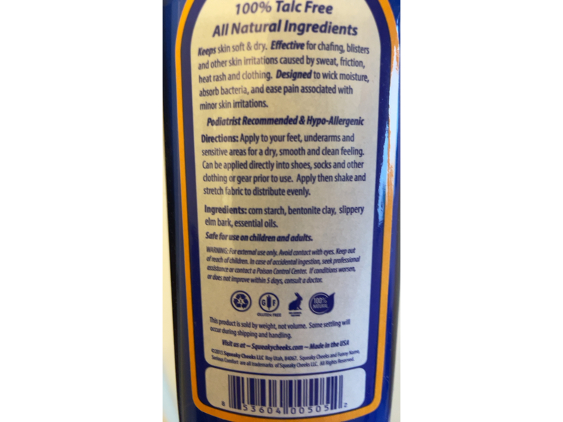 Squeaky Cheeks Body & Foot Powder, Talc Free, Comfort, 5 oz