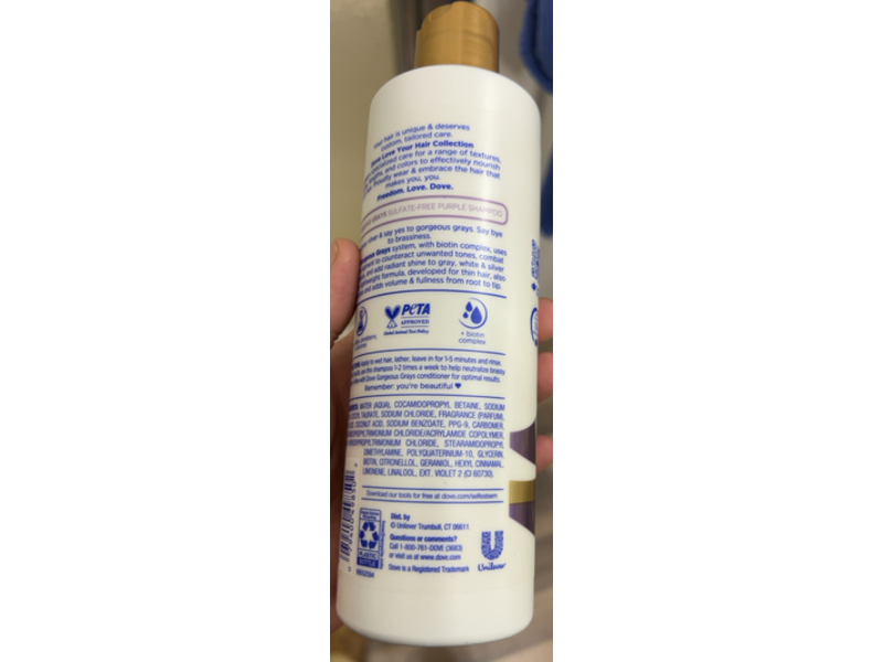 Dove Love Your Silver Purple Shampoo, 13.5 fl oz/400 mL ...