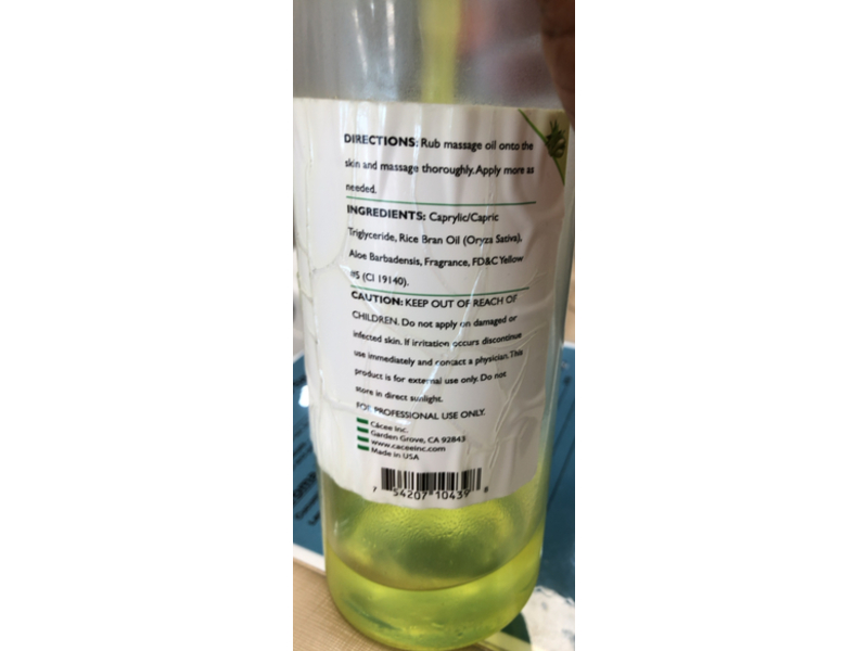 Cacee Spa Massage Oil, Aloe Vera, 32 oz/946 mL