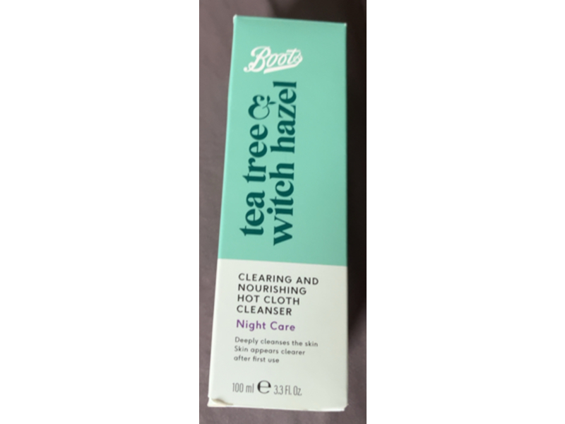 Boots Clearing & Nourishing Hot Cloth Cleanser, Tea Tree & Witch Hazel, 3.3 fl oz/100 mL