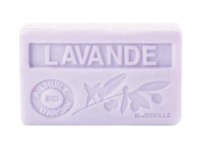 Savon De Marseille Organic Argan Oil Soap, Lavender, 3.5 oz/100 g
