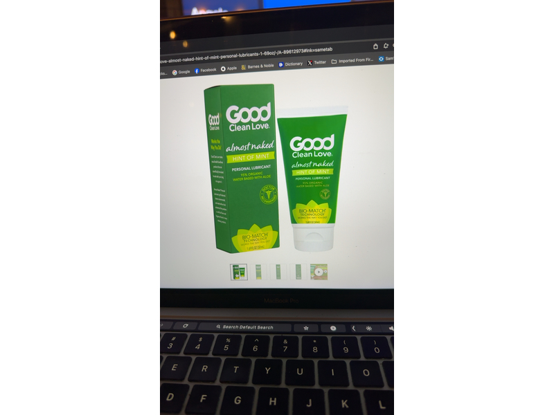 Good Clean Love Almost Naked Personal Lubricant, Hint of Mint, 1.69 fl oz/50 mL