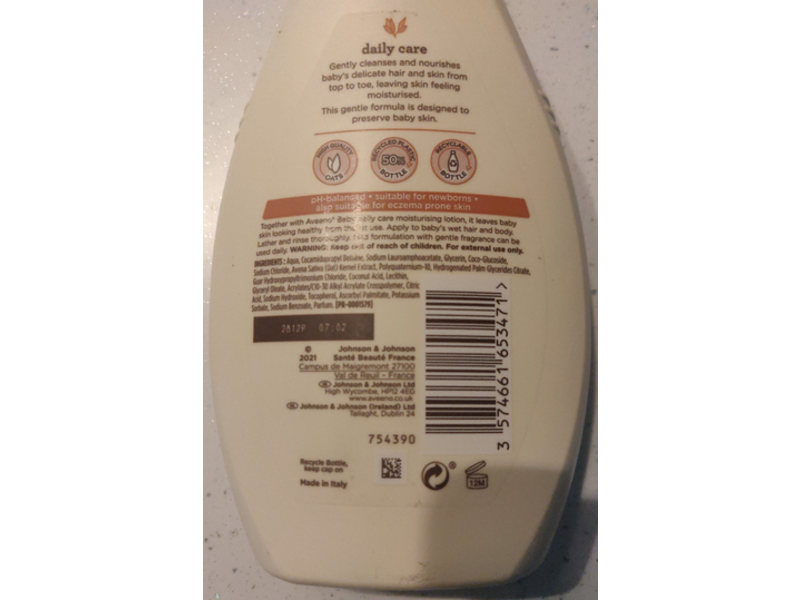 Aveeno Baby Daily Care Hair & Body Wash, 400 mL