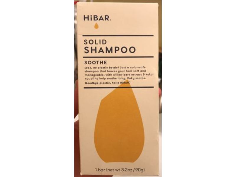 HiBAR Soothe Solid Shampoo Bar, 3.2 oz/90 g