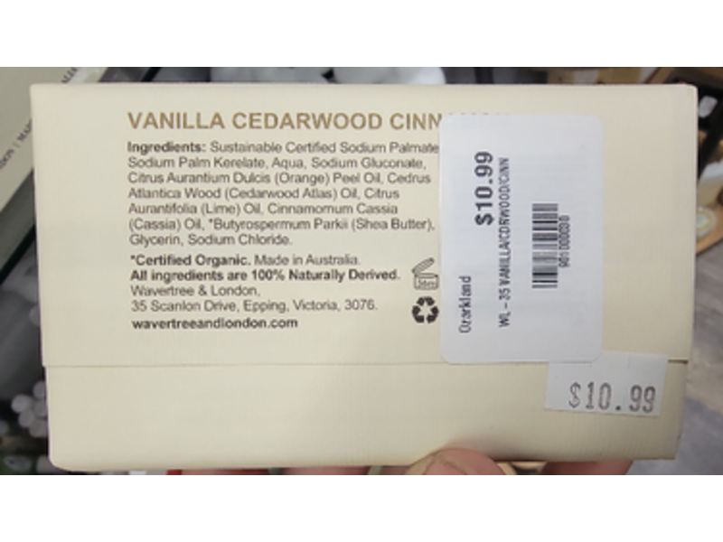 Wavertree & London Naturals Natural Plant Oil Soap, Vanilla Cedarwood Cinnamon, 7.05 oz/200 g, Pack Of 2