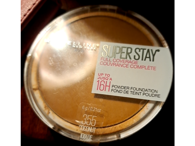 Maybelline Super Stay Powder Foundation, 355 Coconut Noixde Coco, 0.21 oz/6 g