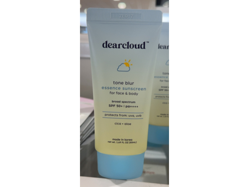 Dearcloud Tone Blur Face & Body Essence Sunscreen, SPF 50+ PA++++, 1.69 fl oz/50 mL