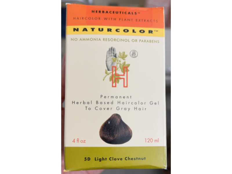 Naturcolor Permanent Herbal Based Haircolor Gel, 5D Light Clove Chestnut, 4 fl oz/120 mL, 1 Applications